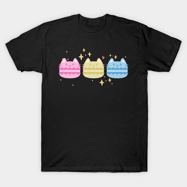 Pansexual Kawaii Macaron Cats T-Shirt by Psitta